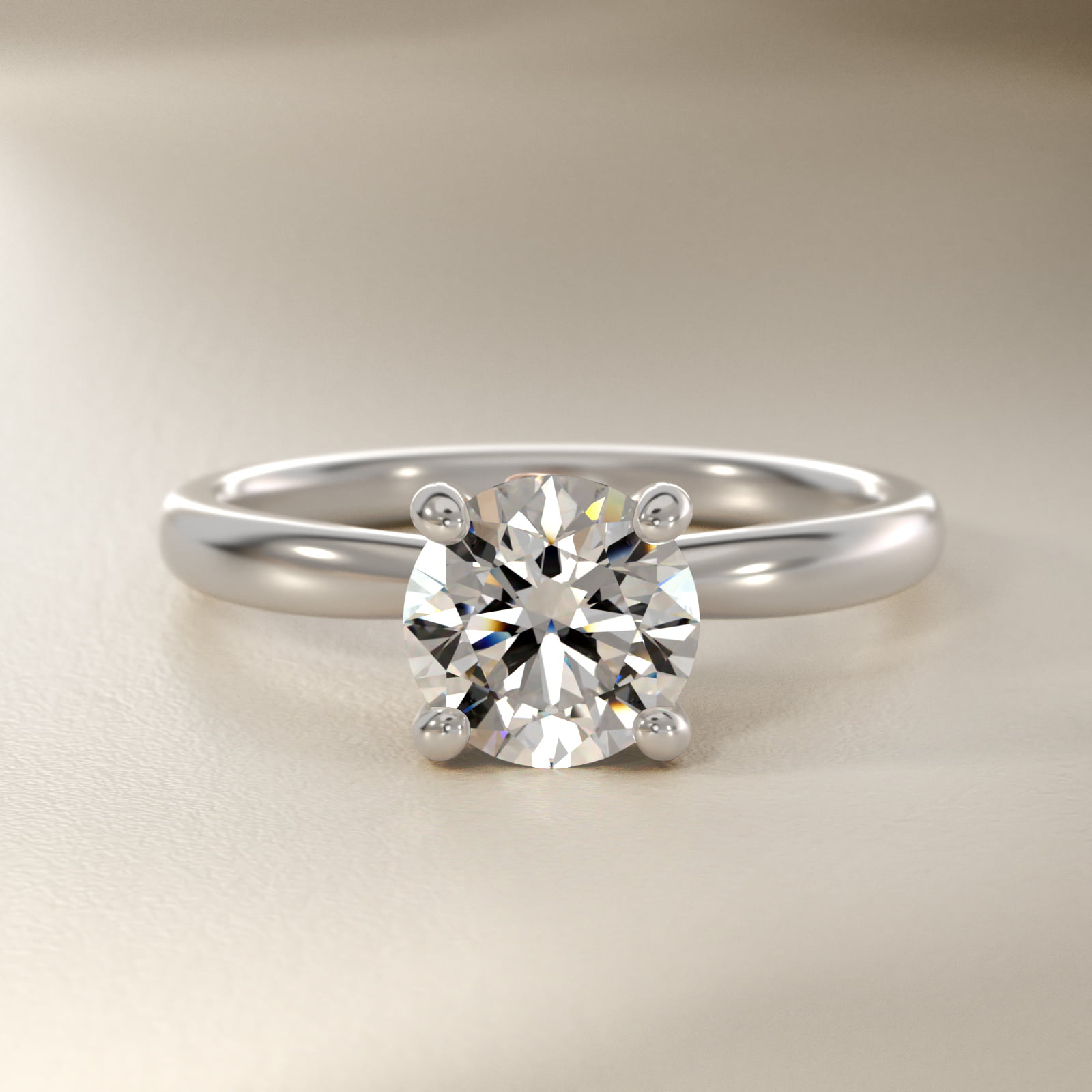 Love Knot Gold Ribbon Solitaire Engagement Ring in 14k White and Rose Gold