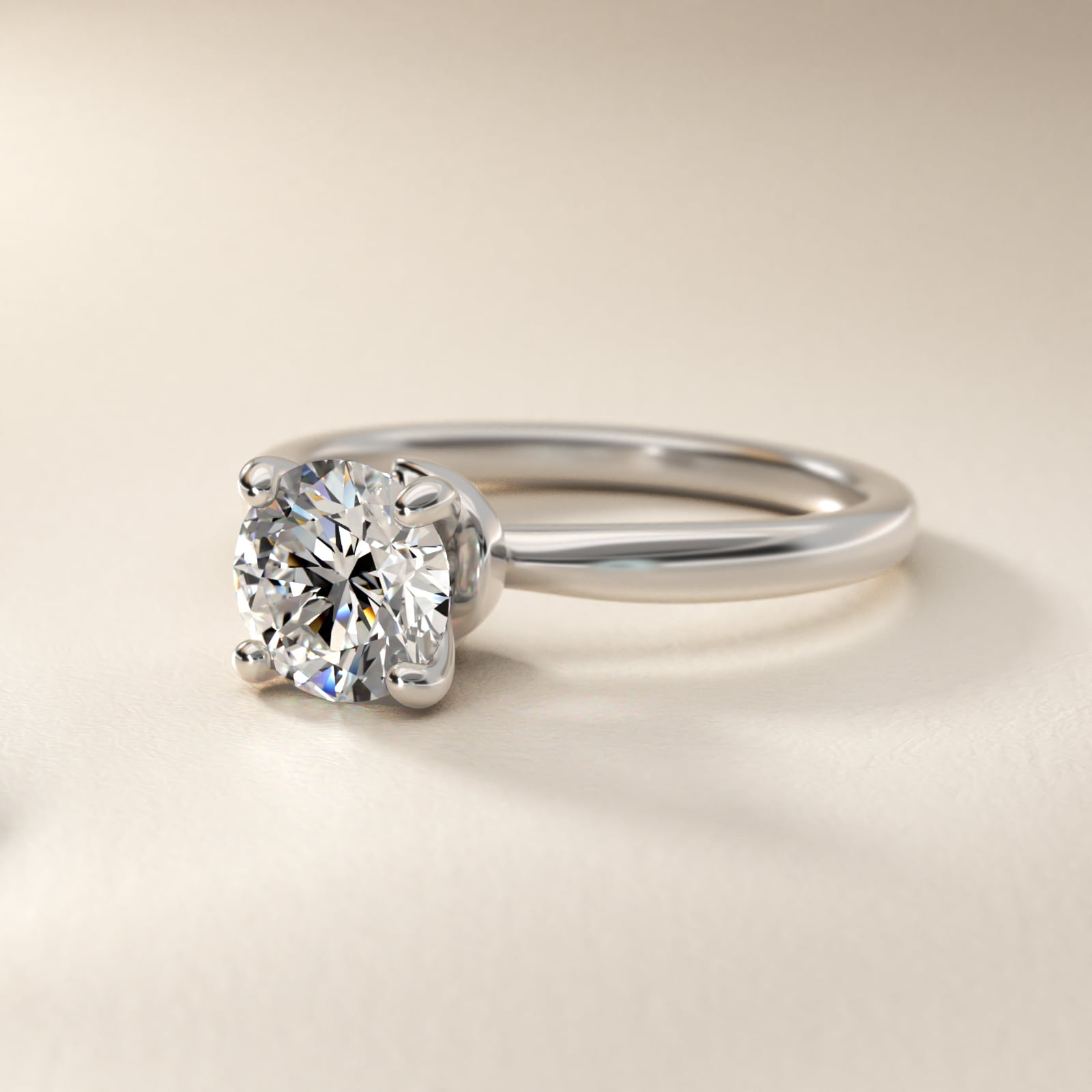 Love Knot Gold Ribbon Solitaire Engagement Ring in Platinum and 18k Rose Gold