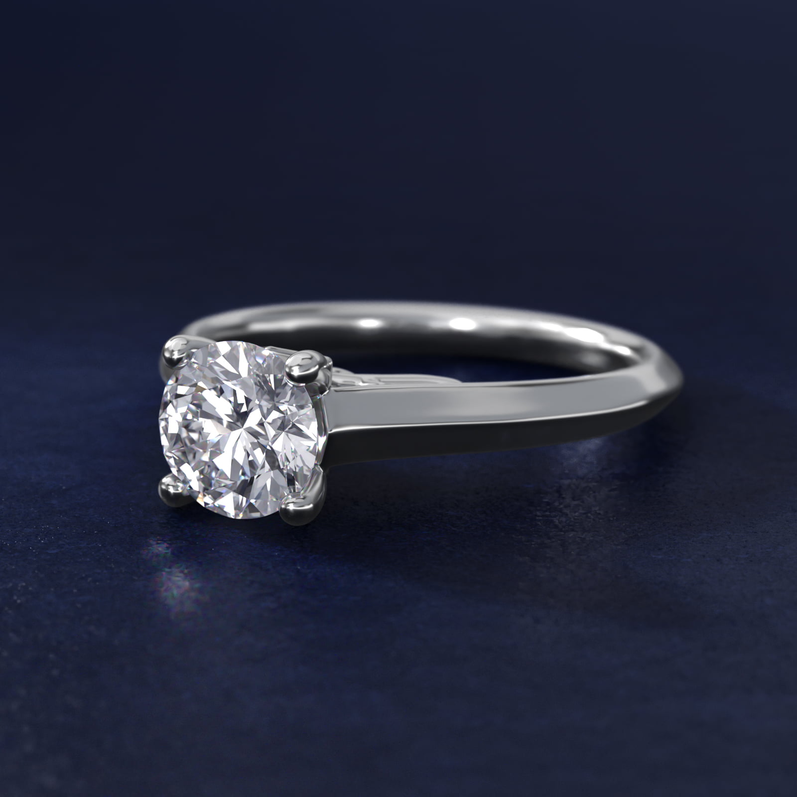 Knife Edge Scroll Solitaire Plus Diamond Engagement Ring in Platinum