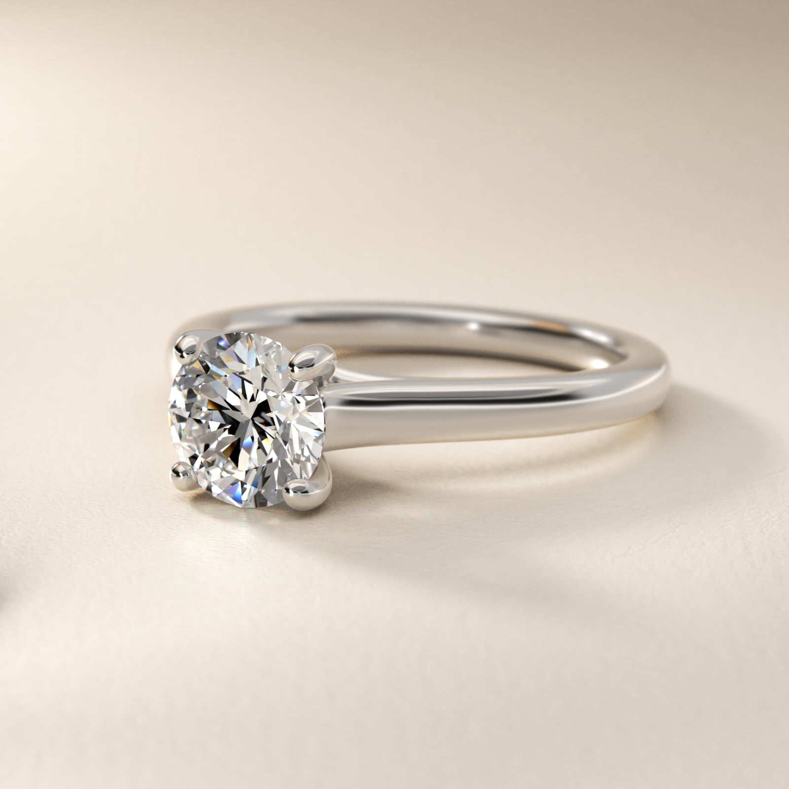 Twist Bridge Solitaire Engagement Ring in Platinum