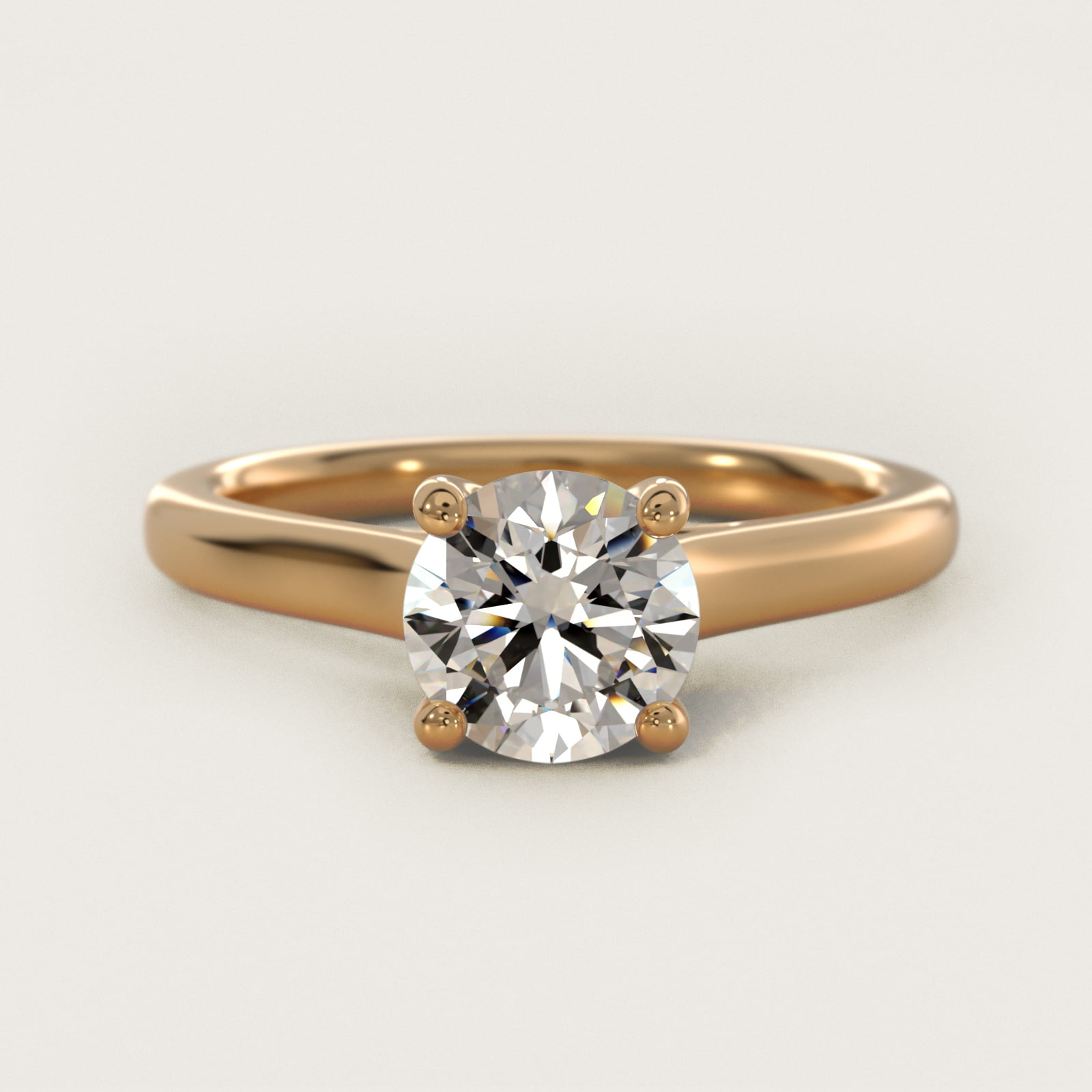 Twist Bridge Solitaire Engagement Ring in 14k Yellow Gold
