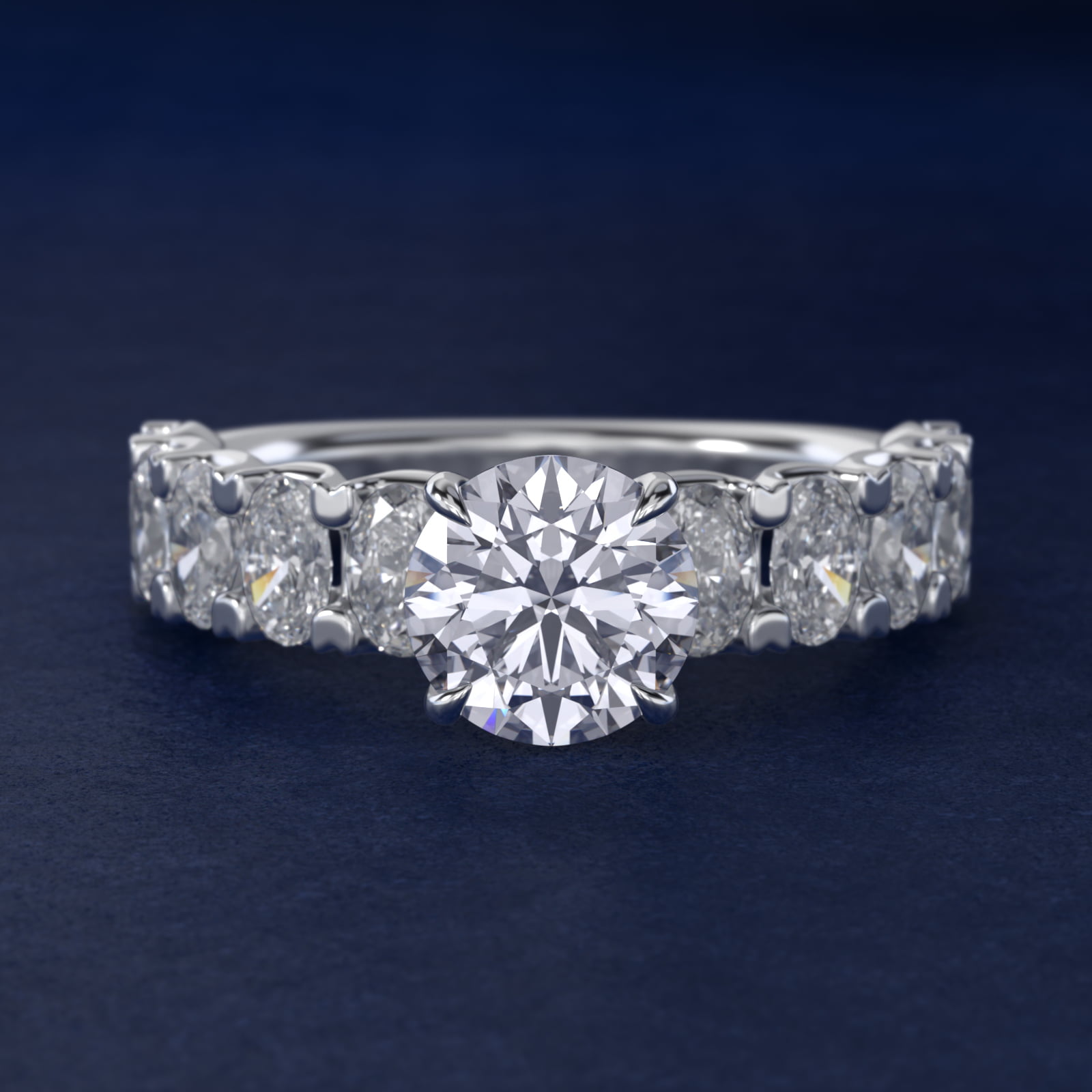 Oval-Cut Diamond Engagement Ring in Platinum
