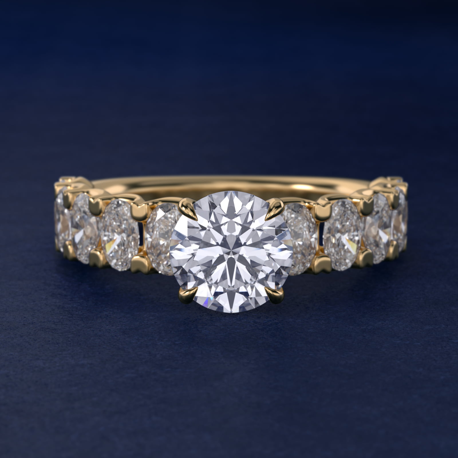 Oval-Cut Diamond Engagement Ring in 18k Yellow Gold