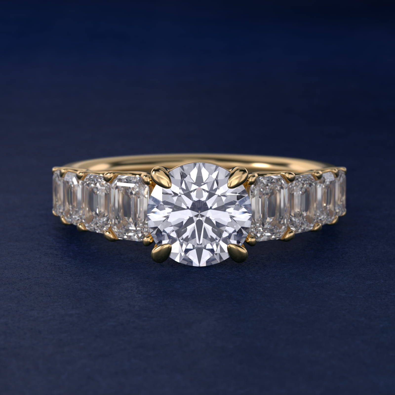 Radiant-Cut Diamond Engagement Ring in 14k Yellow Gold