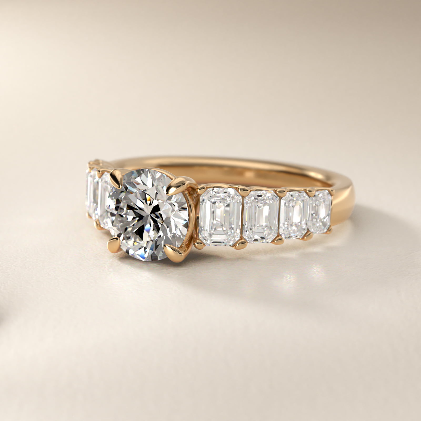 Radiant-Cut Diamond Engagement Ring in 18k Yellow Gold
