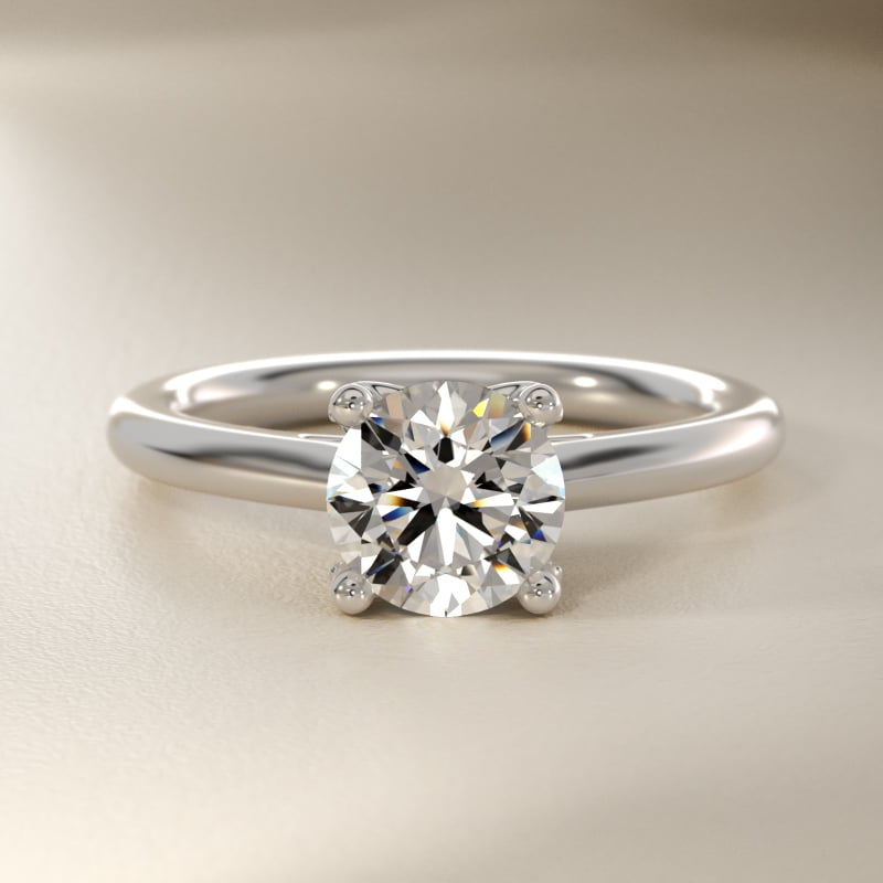 Leaf Solitaire Plus Diamond Engagement Ring in 14k White Gold