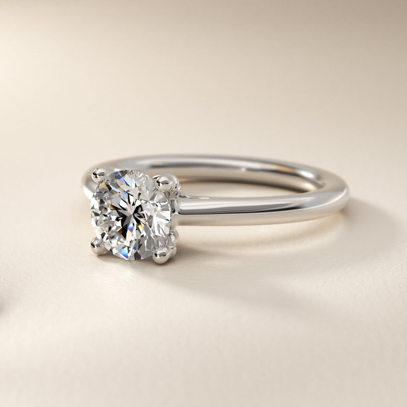 Leaf Solitaire Plus Diamond Engagement Ring in Platinum