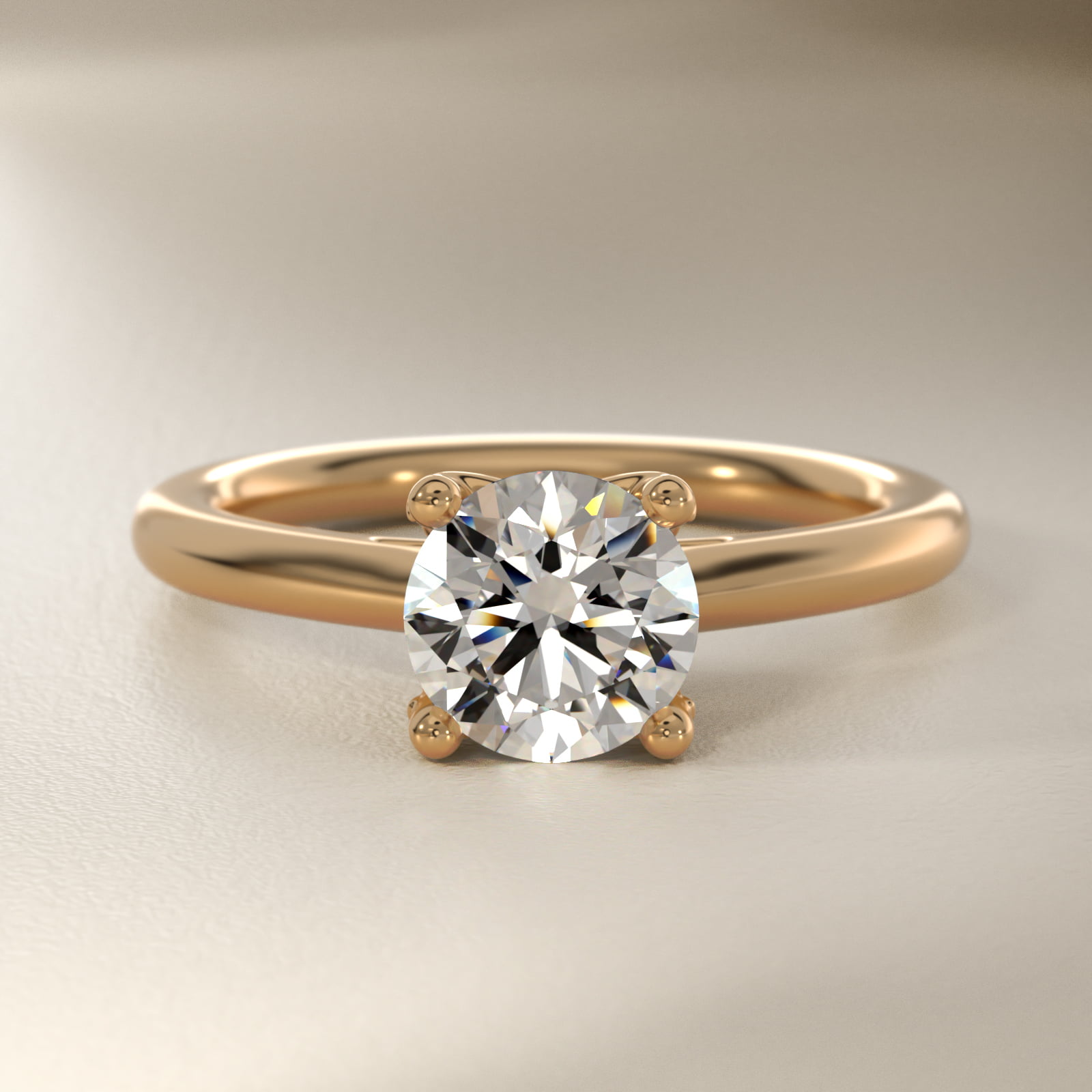 Leaf Solitaire Plus Diamond Engagement Ring in 14k Yellow Gold