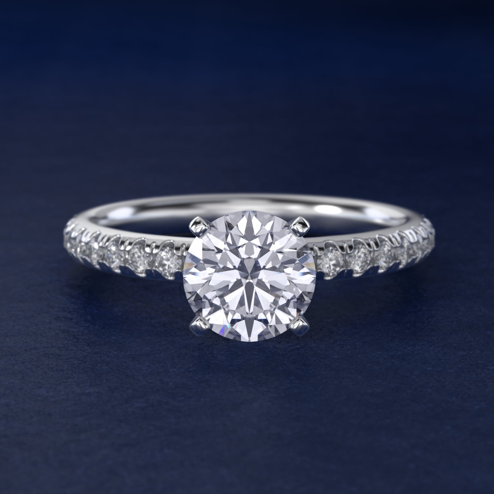 Petite Pavé Diamond Engagement Ring in 18k White Gold (1/4 ct. tw.)