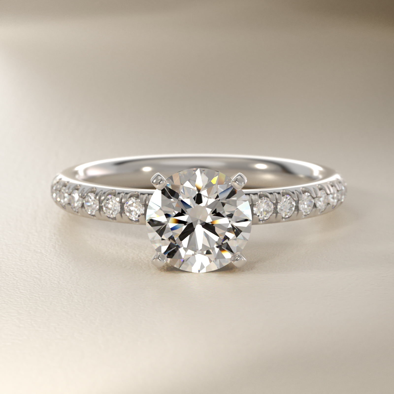 Petite Pavé Diamond Engagement Ring in Platinum (1/4 ct. tw.)