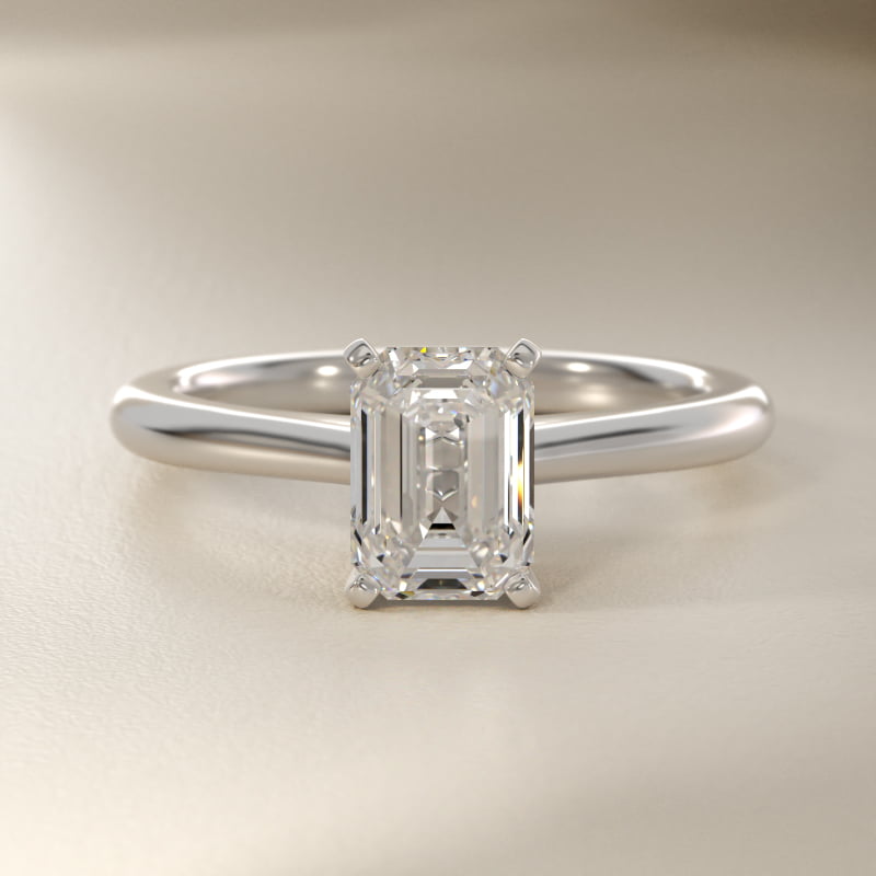 Petite Solitaire Engagement Ring in 14k White Gold