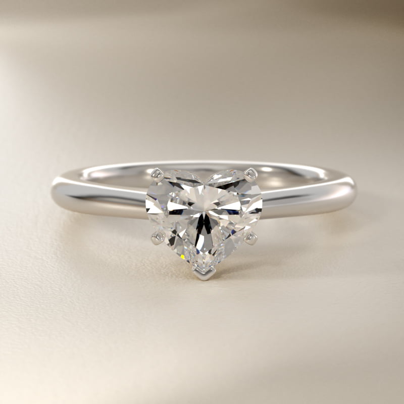 Petite Solitaire Engagement Ring in Platinum
