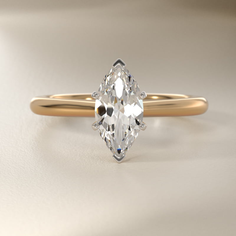 Petite Solitaire Engagement Ring in 14k Yellow Gold
