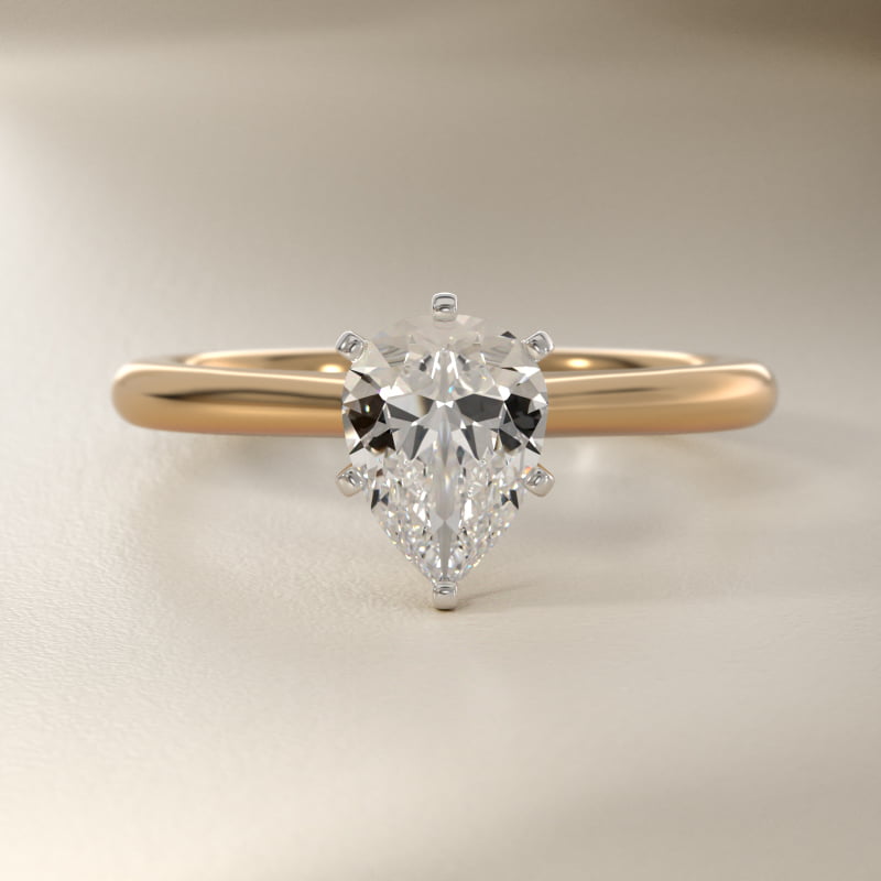 Petite Solitaire Engagement Ring in 14k Yellow Gold