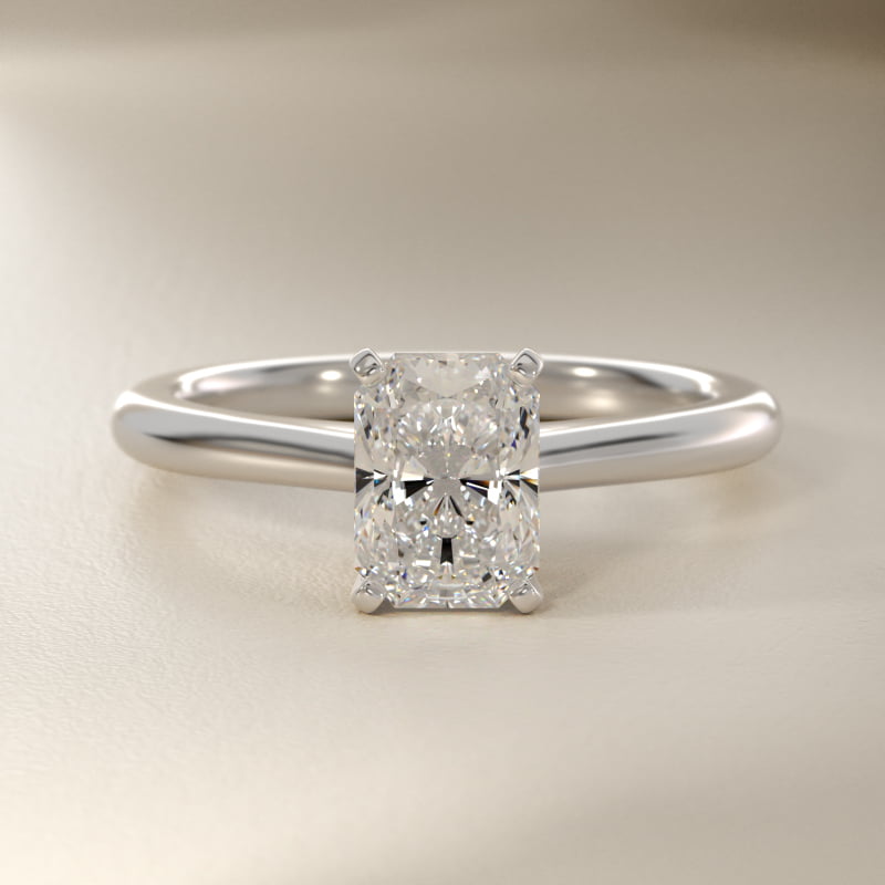 Petite Solitaire Engagement Ring in 14k White Gold