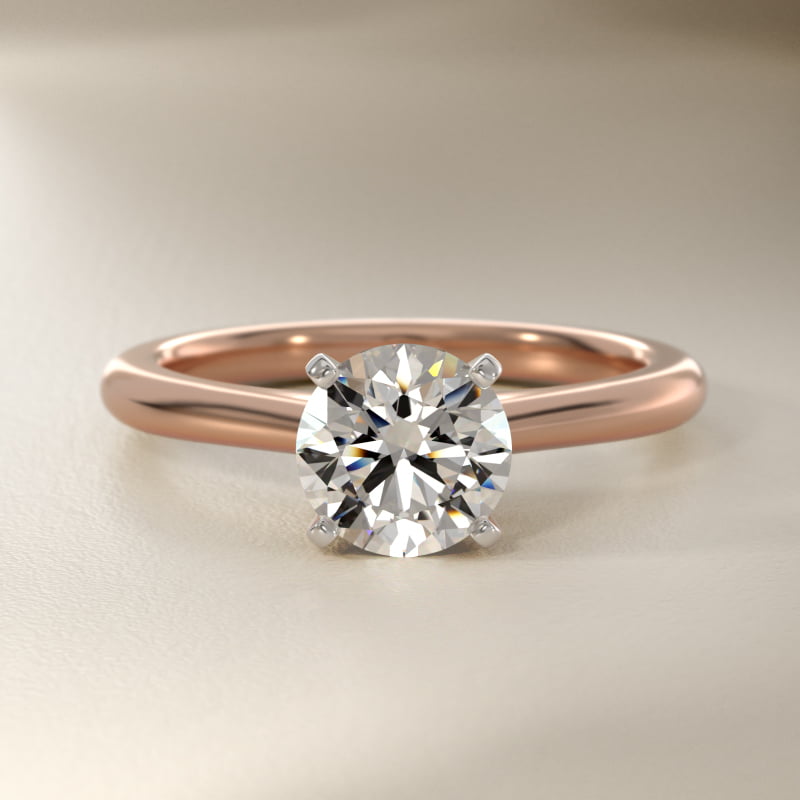 Petite Solitaire Engagement Ring in 14k Rose Gold