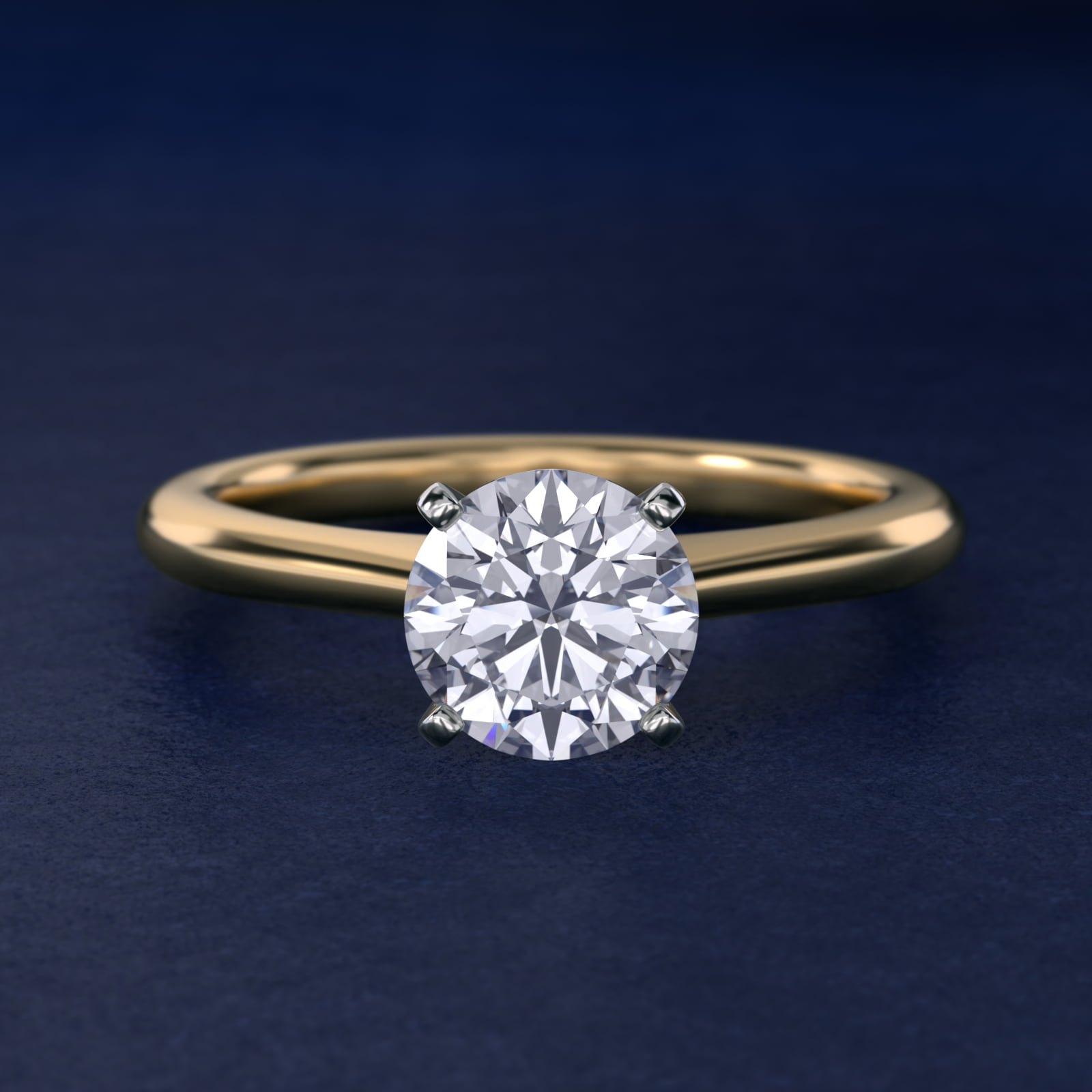 Petite Solitaire Engagement Ring in 14k Yellow Gold