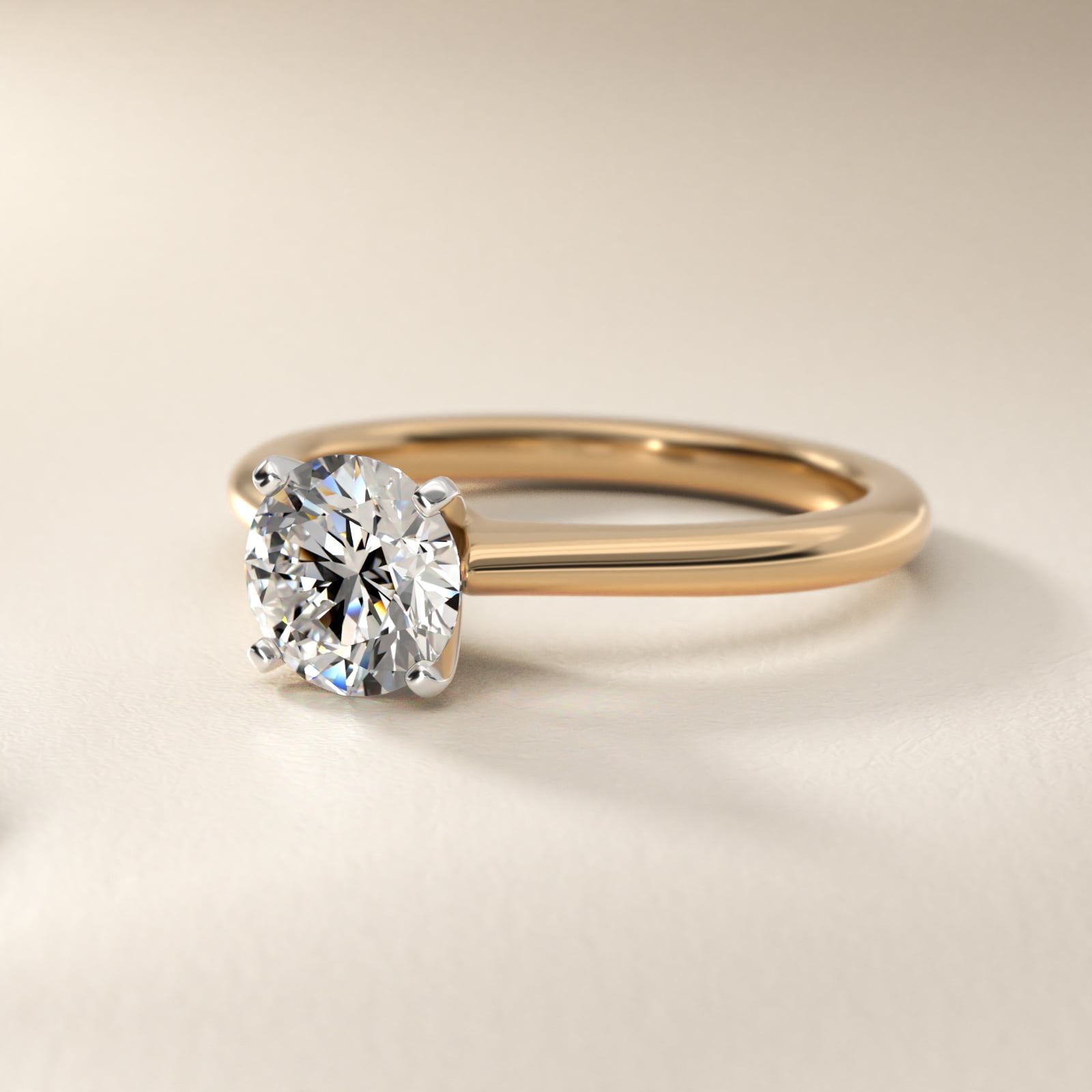 Petite Solitaire Engagement Ring in 18k Yellow Gold