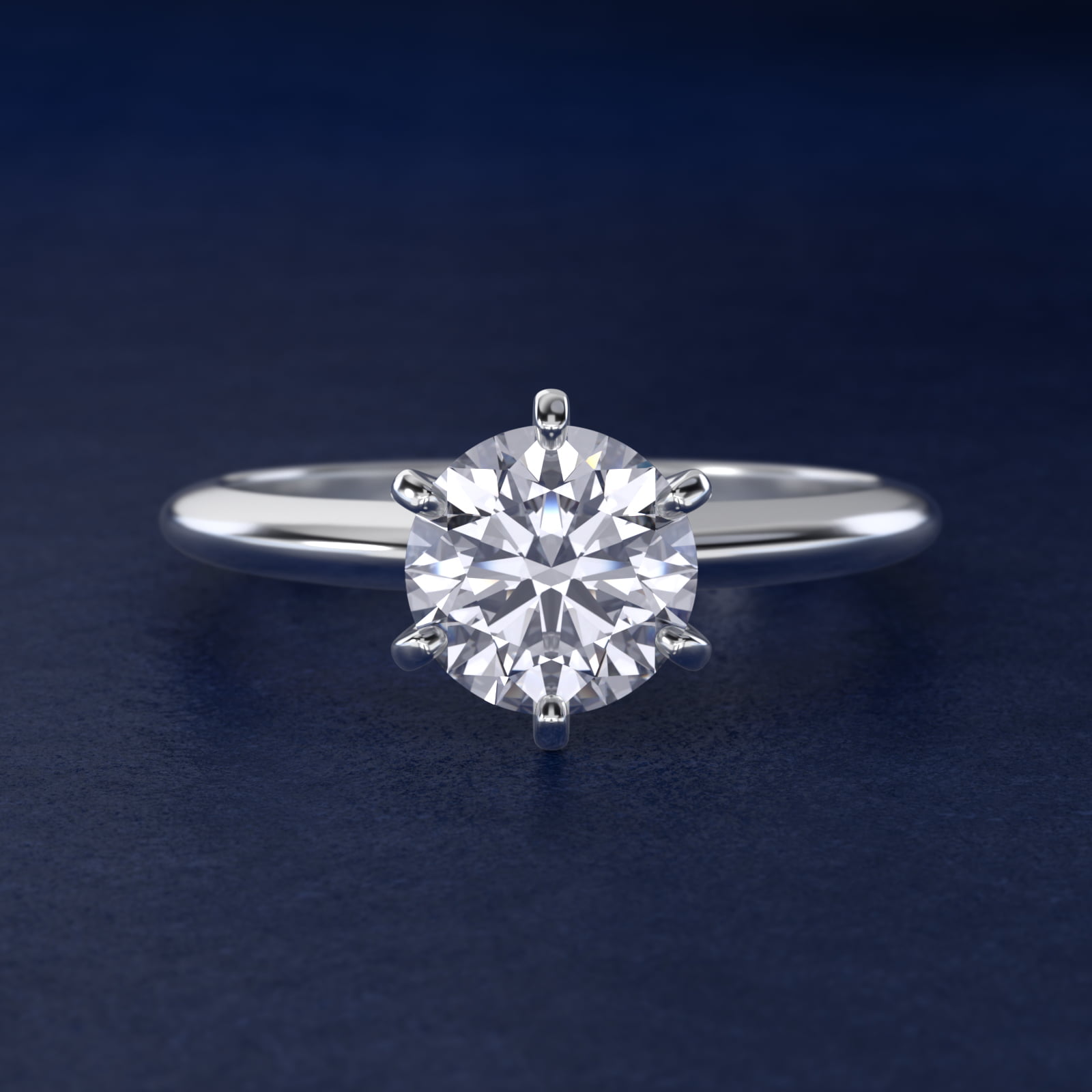 Classic Six-Prong Solitaire Engagement Ring in 14k White Gold