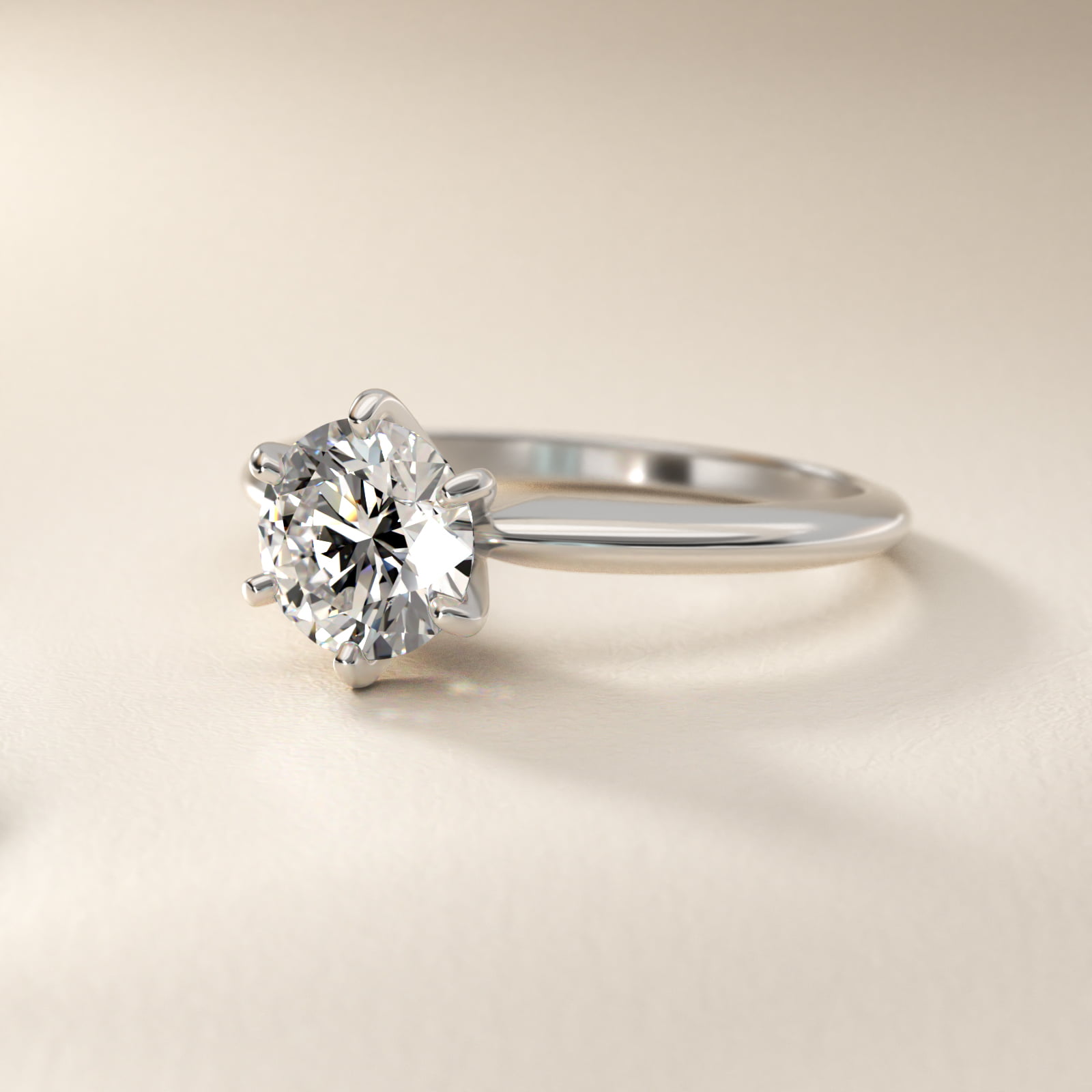 Classic Six-Prong Solitaire Engagement Ring in Platinum
