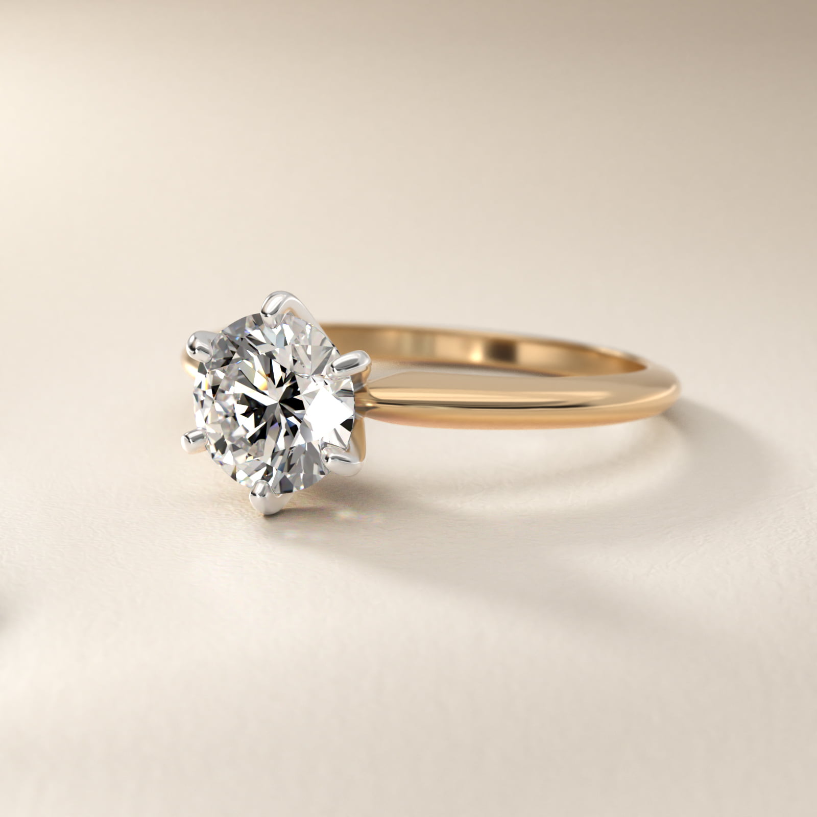 Classic Six-Prong Solitaire Engagement Ring in 14K Yellow Gold
