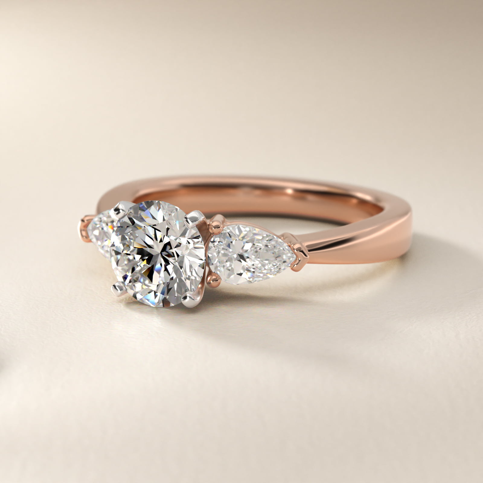 Classic Pear Shaped Diamond Engagement Ring in 14k Rose Gold (1/2 ct. tw.)