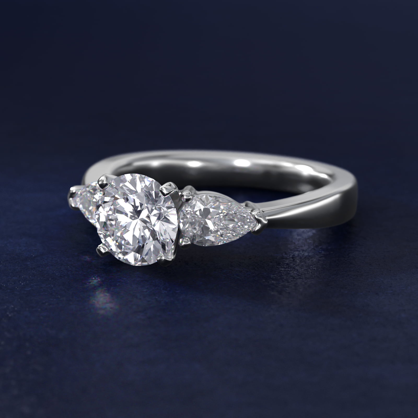Classic Pear Shaped Diamond Engagement Ring in Platinum (1/2 ct. tw.)