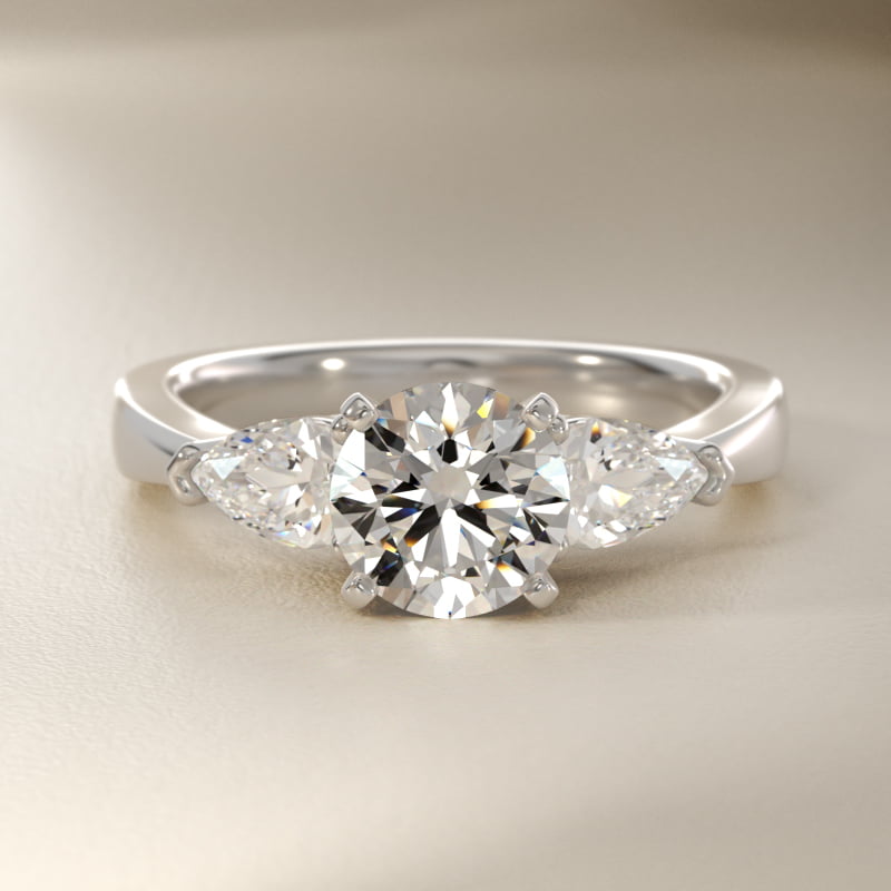 Classic Pear Shaped Lab-Grown Diamond Engagement Ring in Platinum (1/2 ct. tw.)