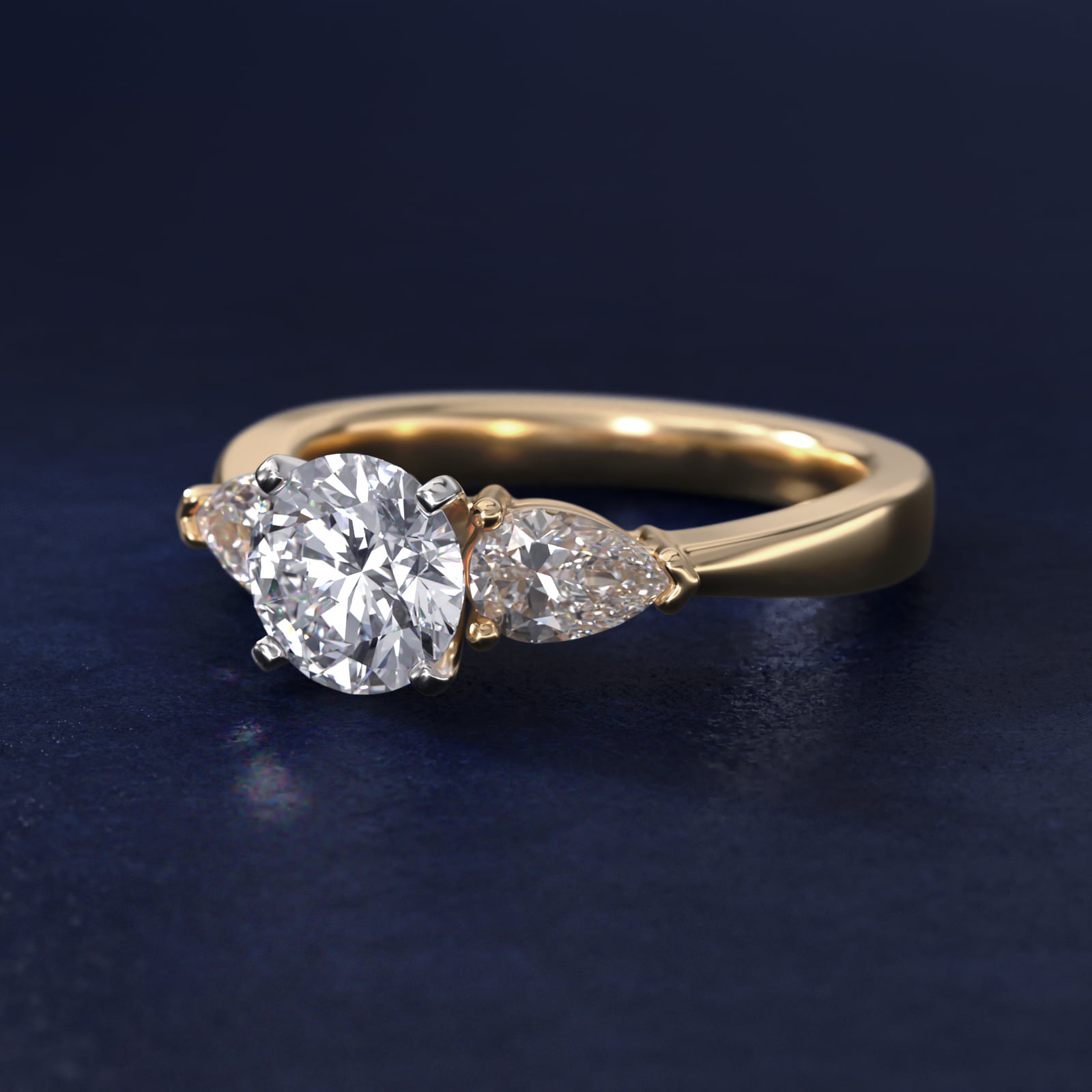Classic Pear Shaped Diamond Engagement Ring in 14K Yellow Gold (1/2 ct. tw.)