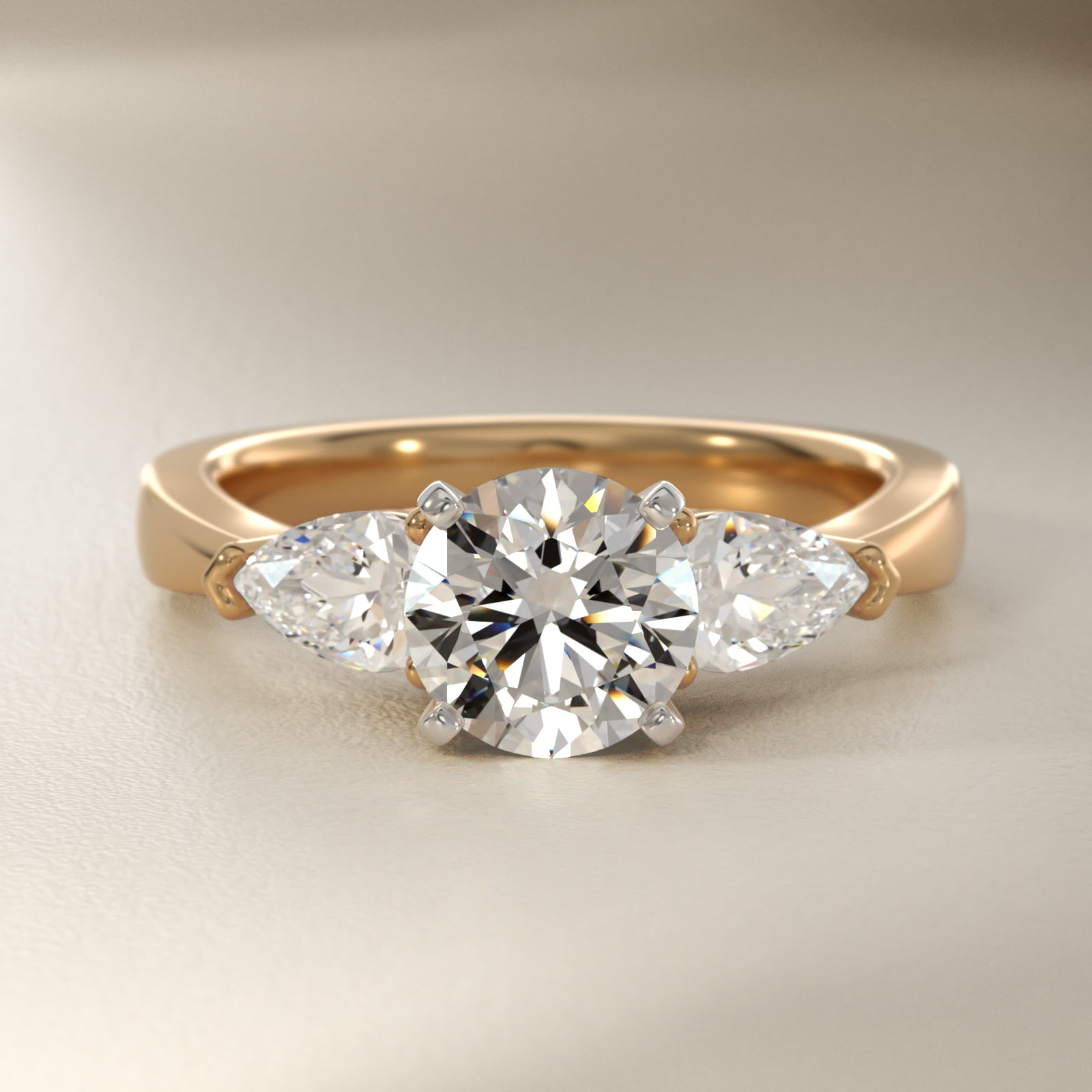 Classic Pear Shaped Lab-Grown Diamond Engagement Ring in 18k Yellow Gold (1/2 ct. tw.)