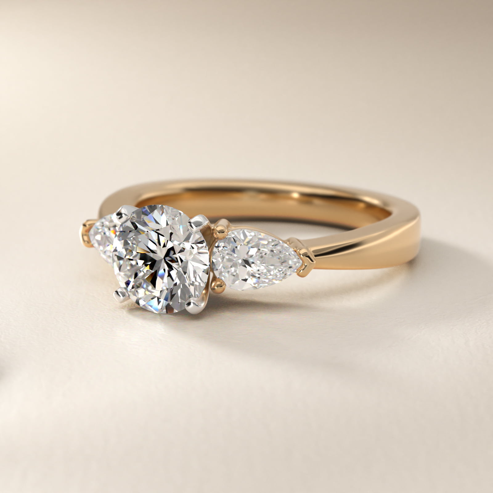 Classic Pear Shaped Lab-Grown Diamond Engagement Ring in 14K Yellow Gold (1/2 ct. tw.)