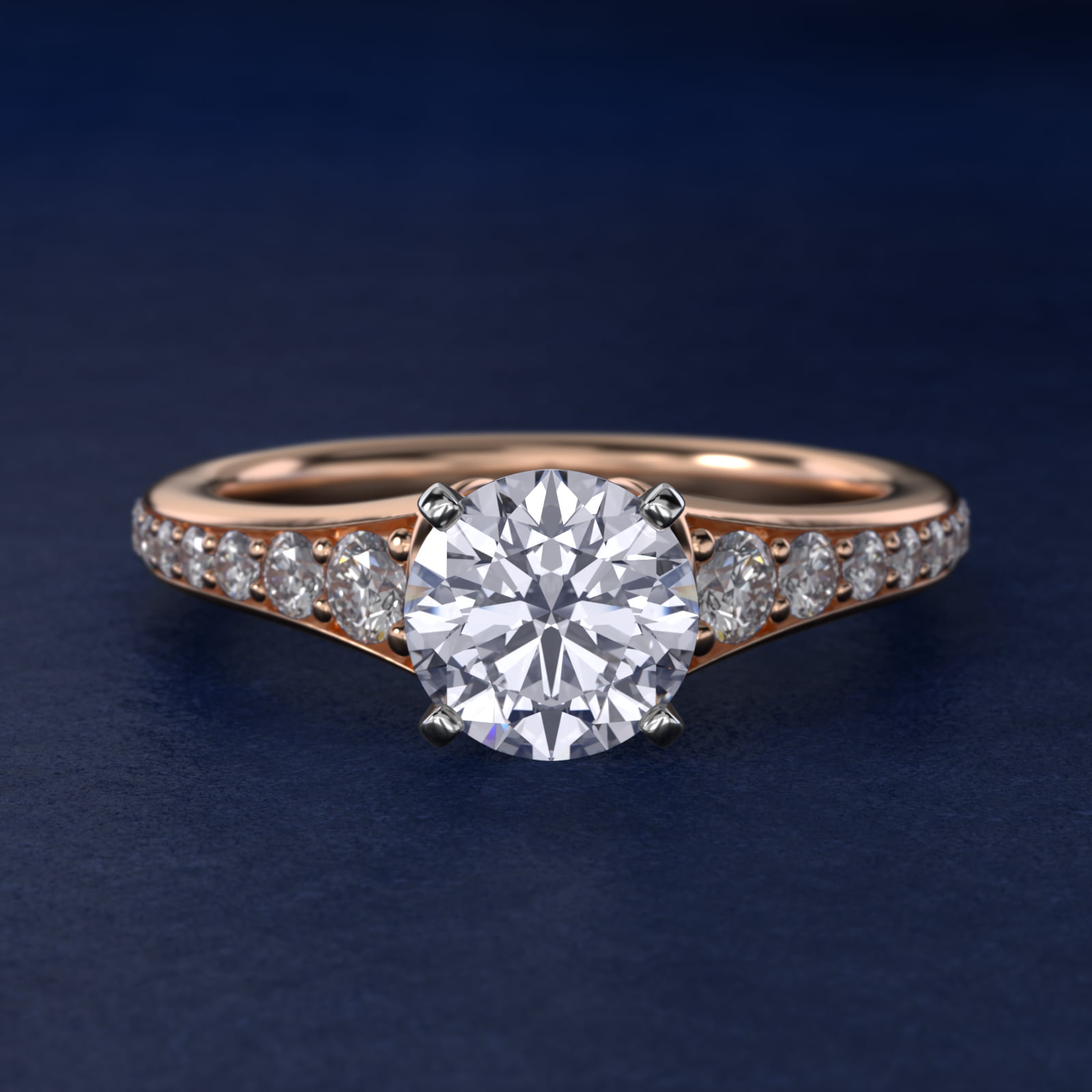 Graduated Diamond Engagement Ring in 14k Rose Gold (1/3 ct. tw.)