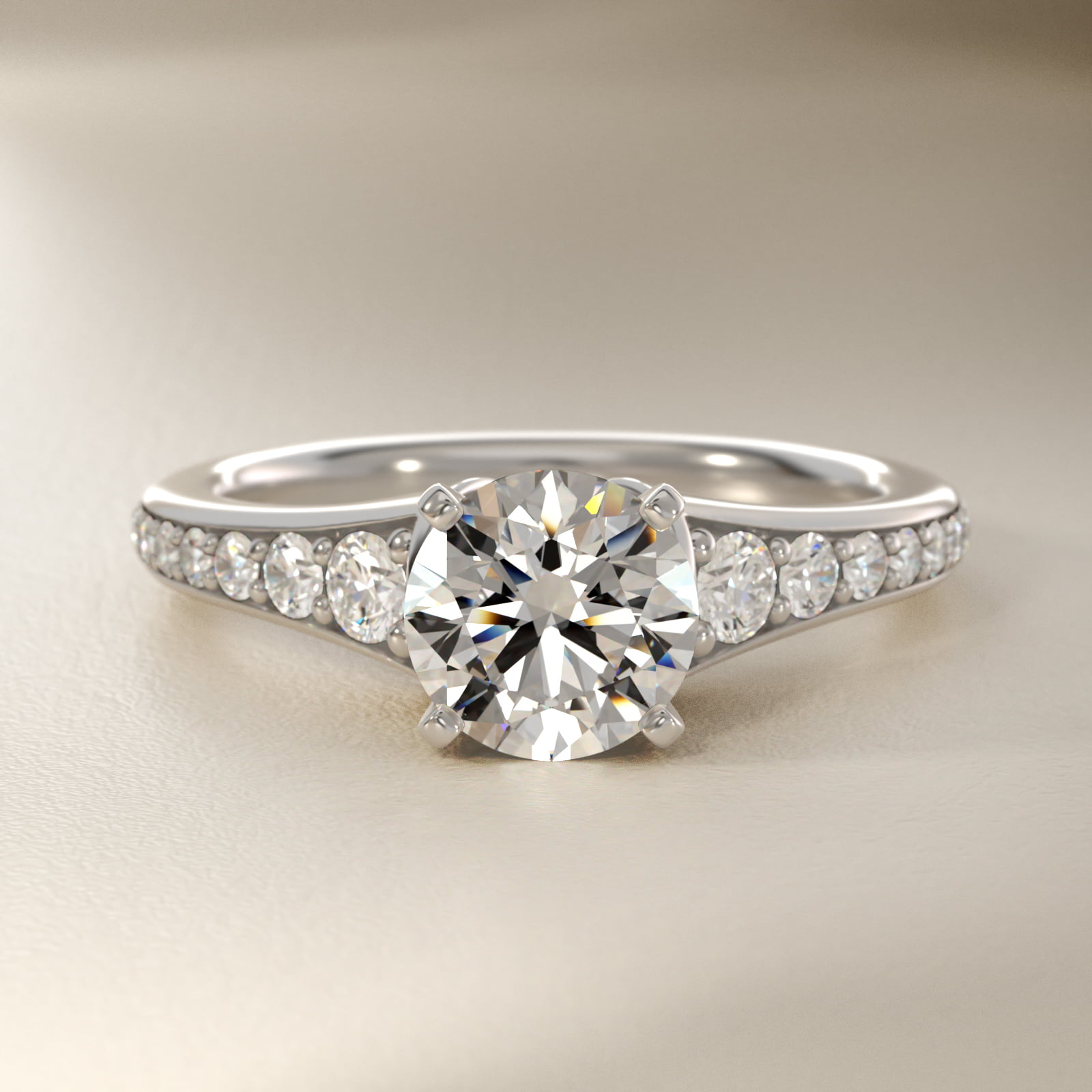Graduated Diamond Engagement Ring in 14k White Gold (1/3 ct. tw.)