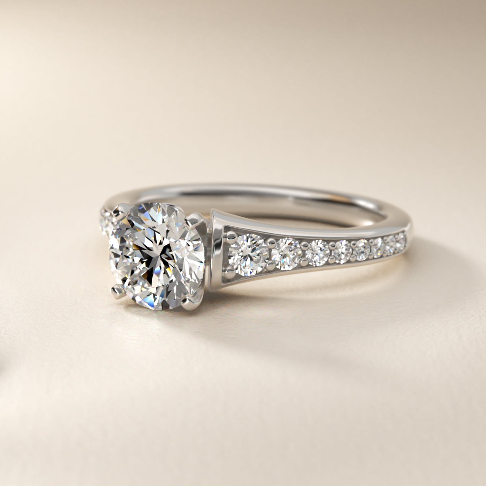 Graduated Diamond Engagement Ring in Platinum (1/3 ct. tw.)