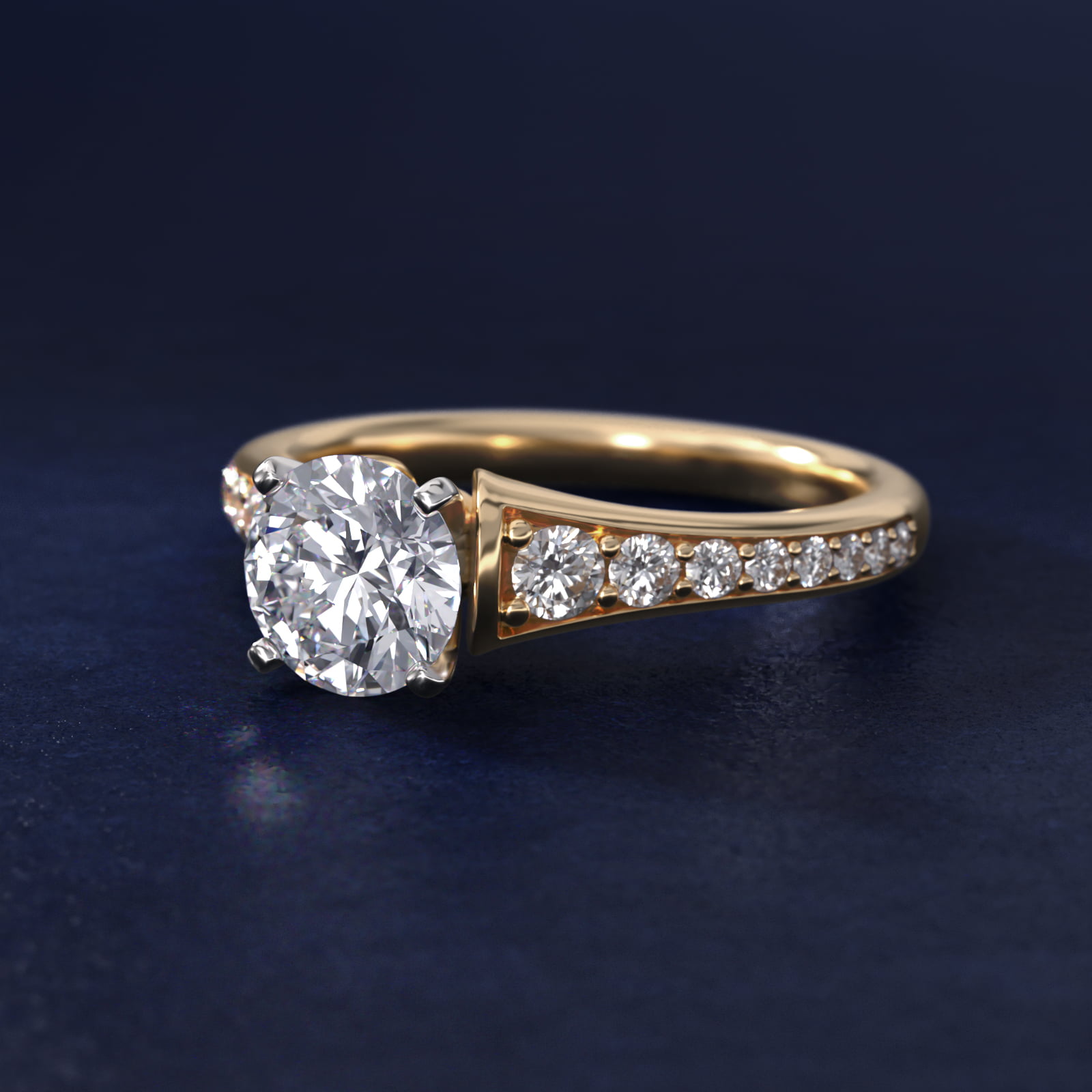 Graduated Diamond Engagement Ring in 14K Yellow Gold (1/3 ct. tw.)