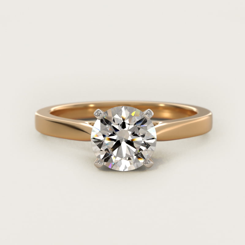 Petite Cathedral Solitaire Engagement Ring in 14k Yellow Gold