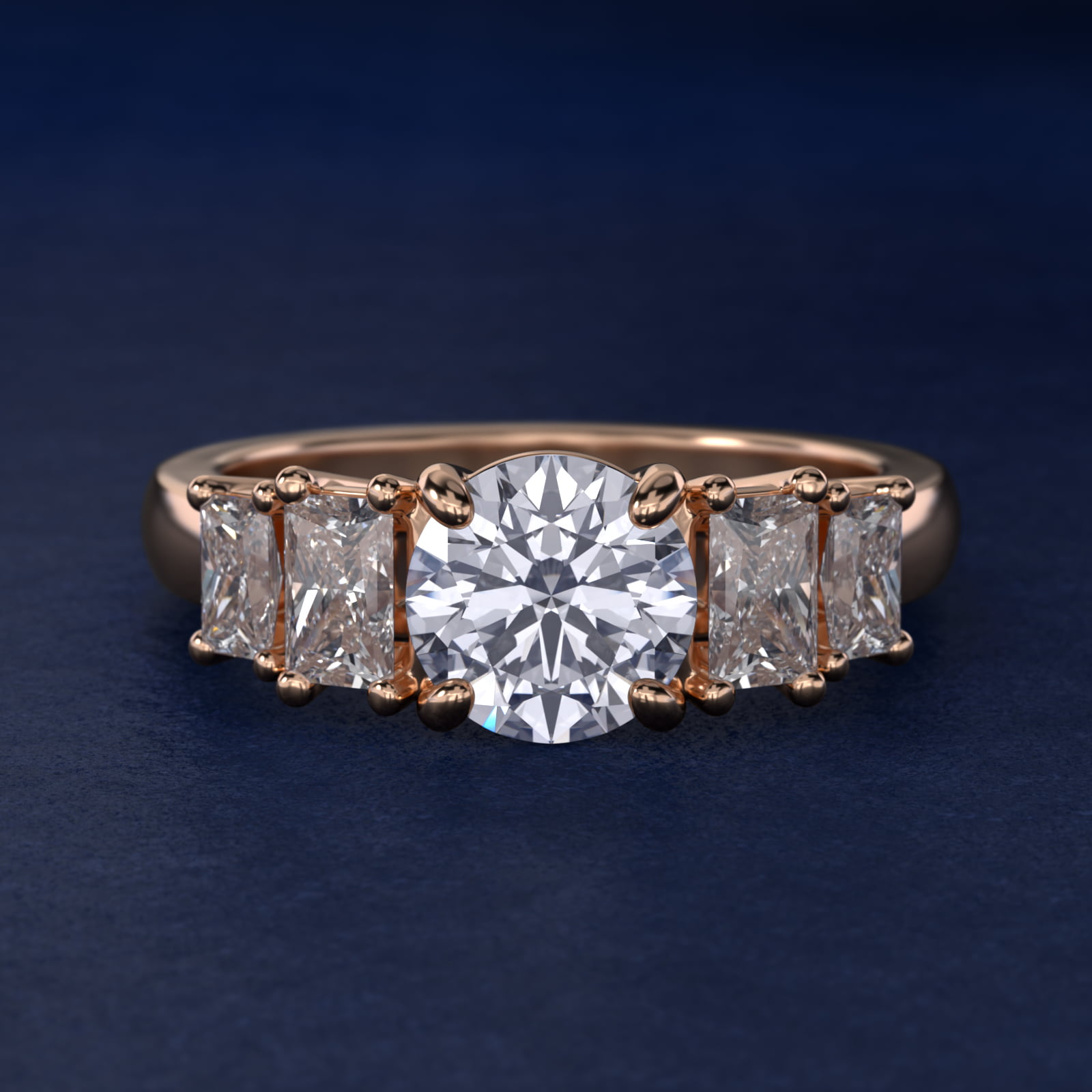 Four Stone Princess-Cut Diamond Engagement Ring in 14k Rose Gold (1 ct. tw.)