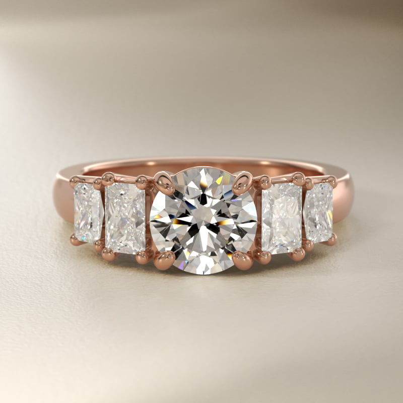 Four Stone Princess-Cut Diamond Engagement Ring in 14k Rose Gold (1 ct. tw.)