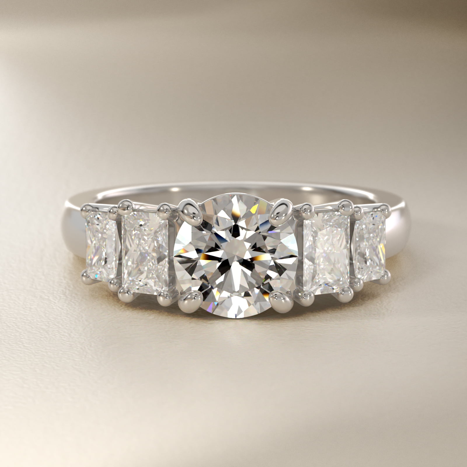 Four Stone Princess-Cut Diamond Engagement Ring in Platinum (1 ct. tw.)