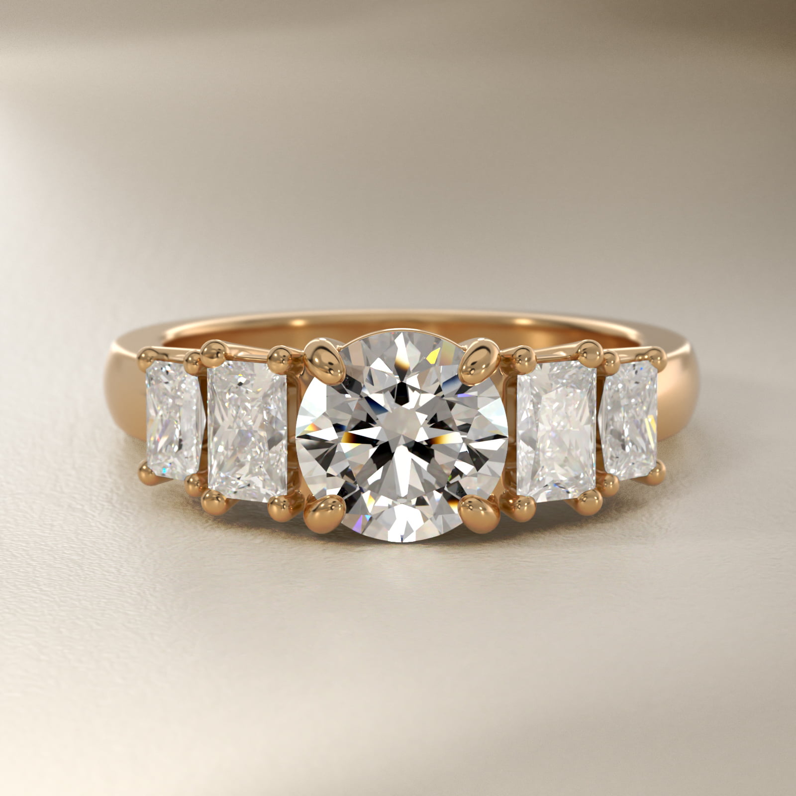 Four Stone Princess-Cut Diamond Engagement Ring in 18k Yellow Gold (1 ct. tw.)