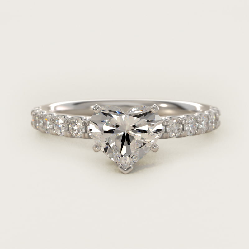 Scalloped Pavé Diamond Engagement Ring in Platinum (3/8 ct. tw.)