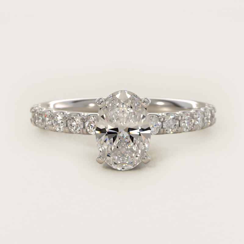Scalloped Pavé Diamond Engagement Ring in Platinum (3/8 ct. tw.)