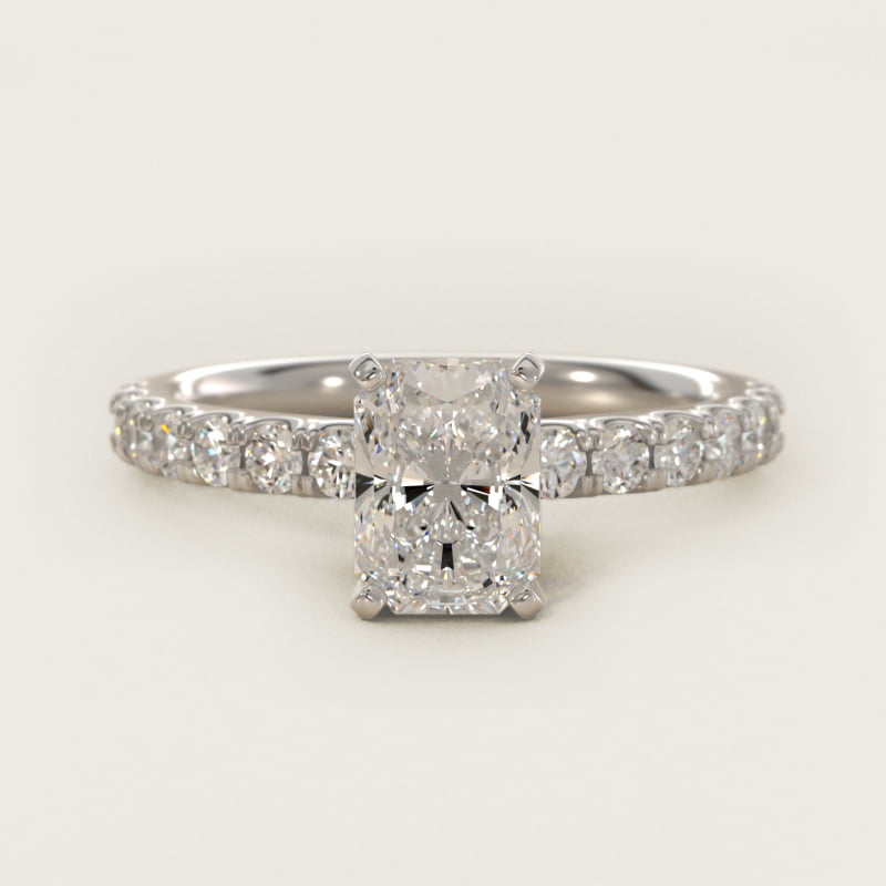 Scalloped Pavé Diamond Engagement Ring in Platinum (3/8 ct. tw.)