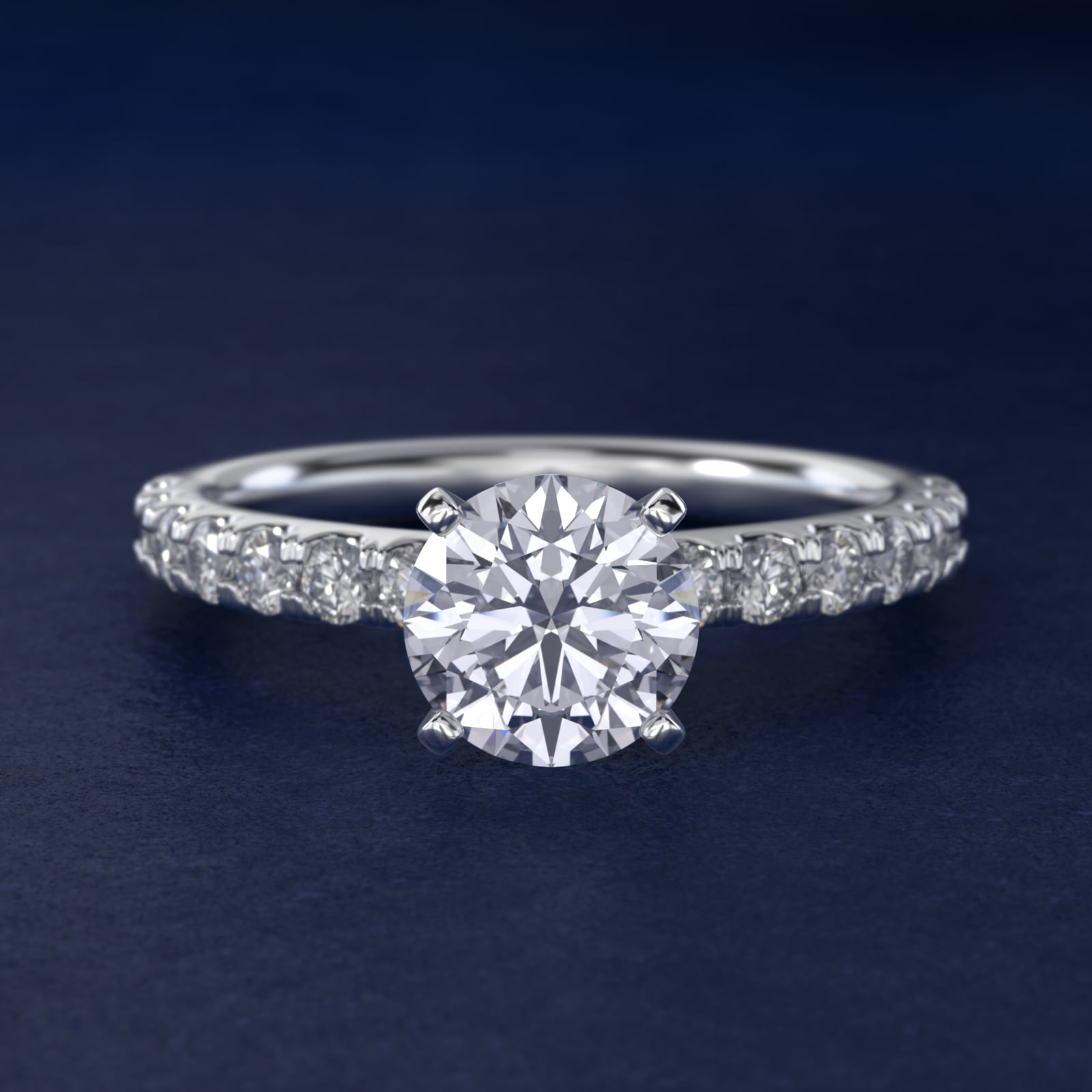 Scalloped Pavé Diamond Engagement Ring in Platinum (3/8 ct. tw.)