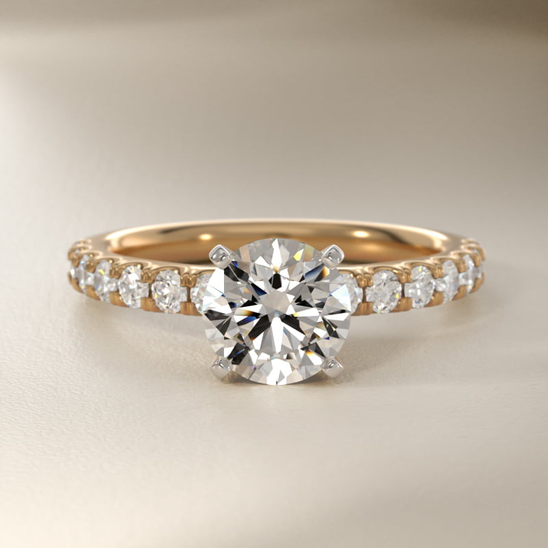 Scalloped Pavé Diamond Engagement Ring in 18k Yellow Gold (3/8 ct. tw.)