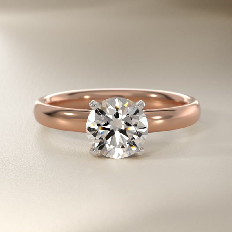 Classic Comfort Fit Solitaire Engagement Ring in 14k Rose Gold (2.5mm)