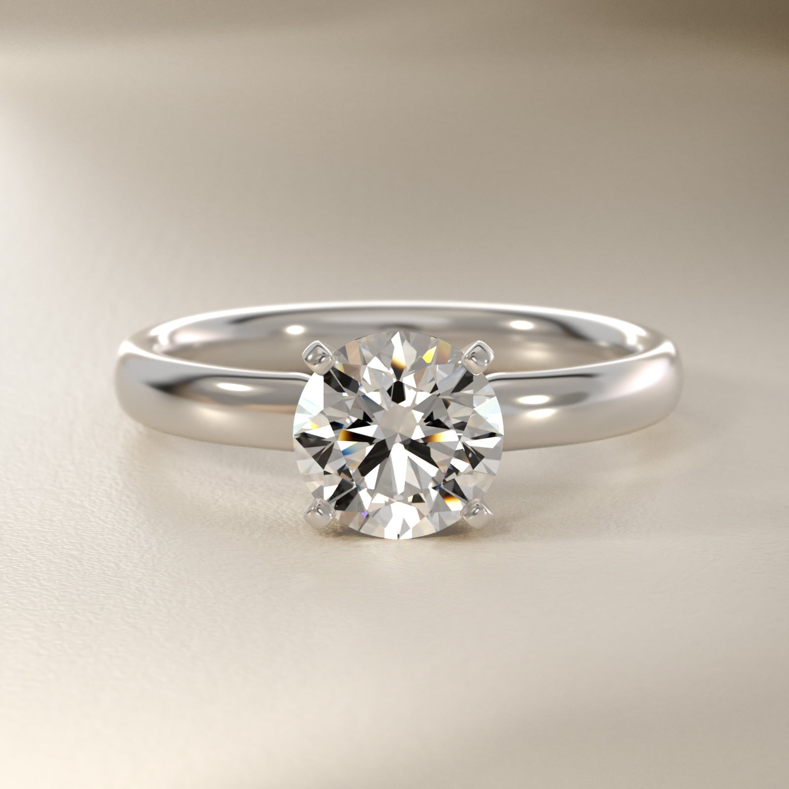 Classic Comfort Fit Solitaire Engagement Ring in Platinum (2.5mm)