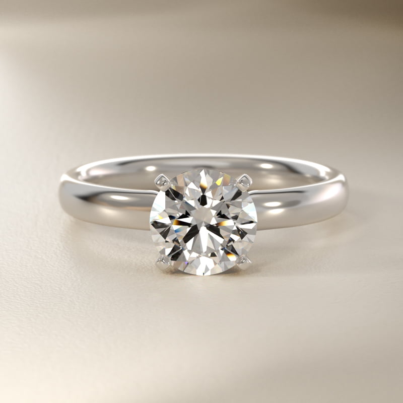 Classic Comfort Fit Solitaire Engagement Ring in Platinum (2.5mm)