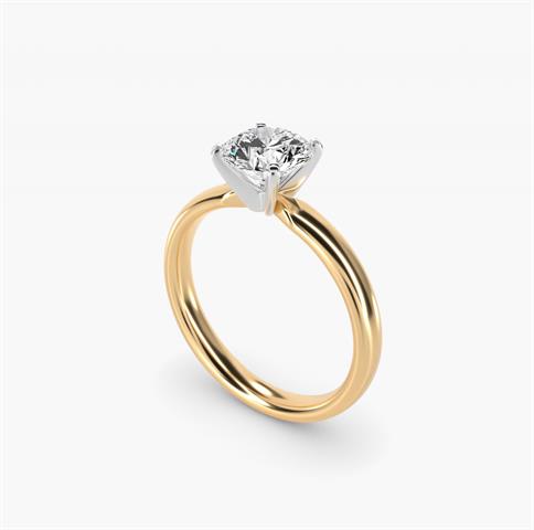 Classic Comfort Fit Solitaire setting in 14k yellow gold