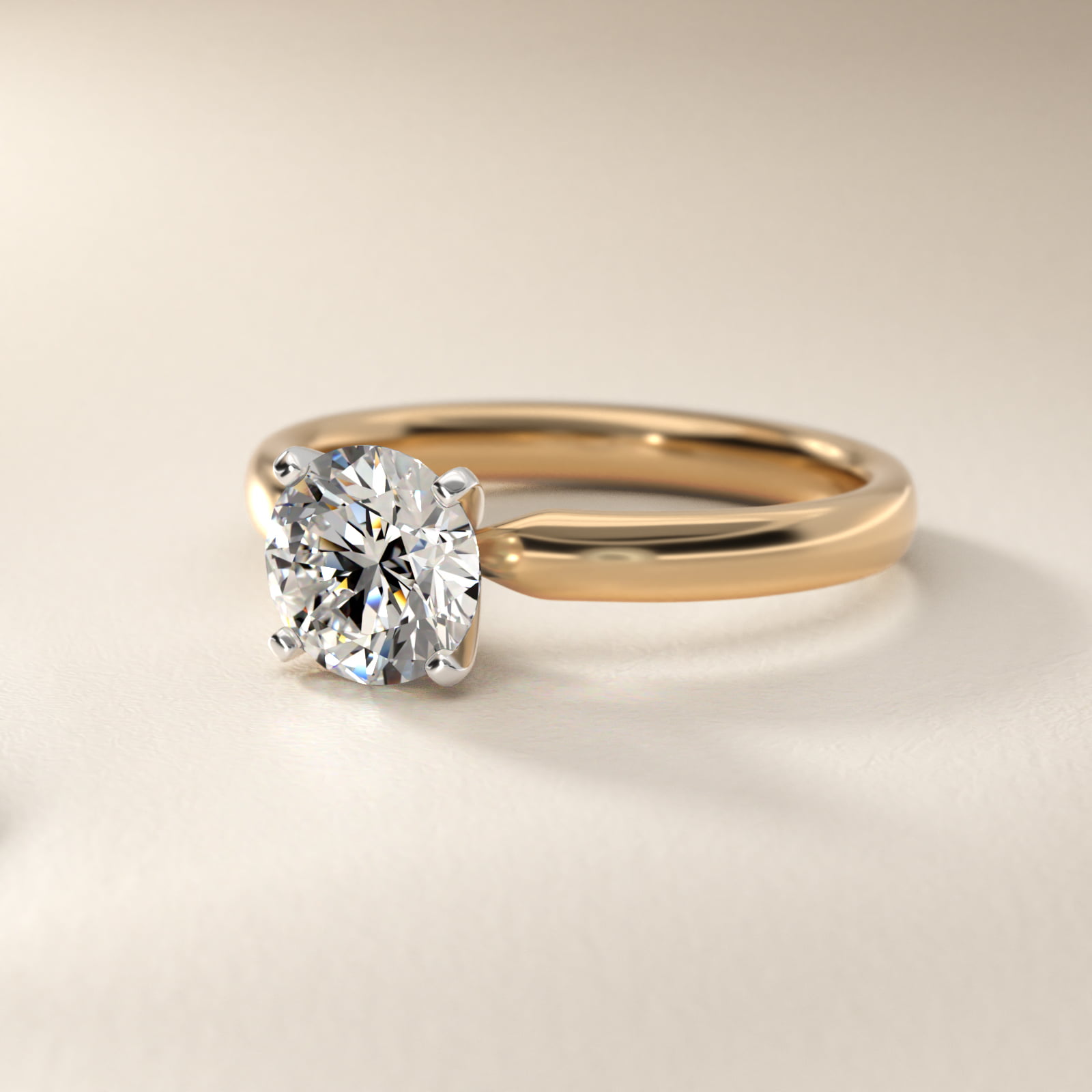 Classic Comfort Fit Solitaire Engagement Ring in 14K Yellow Gold (2.5mm)